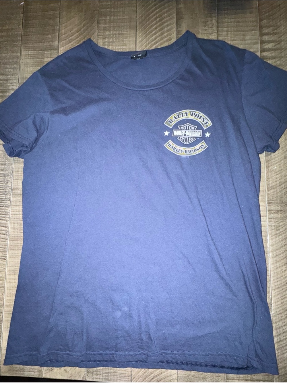 Harley-Davidson Navy Skull Flame Graphic Tee Womens - Picture 3 of 5